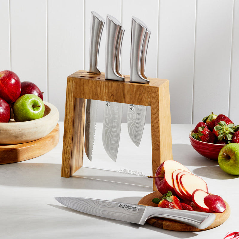 Cuisine::pro® Damashiro® 7 Piece Mizu Knife Block Oak