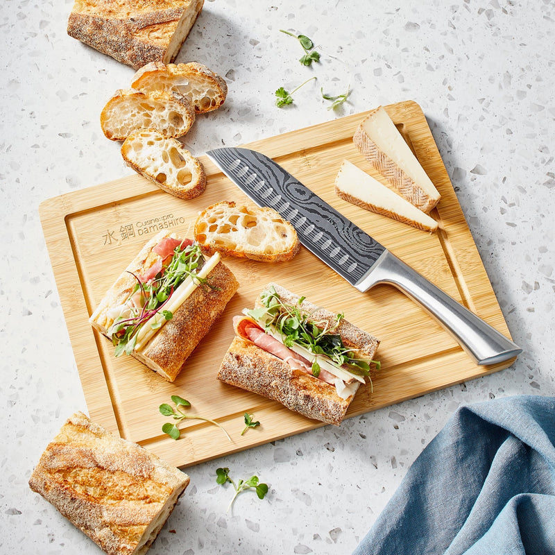 Cuisine::pro® Damashiro® Santoku 17cm 6.5" & Board 25.5x35cm 10x13.5in