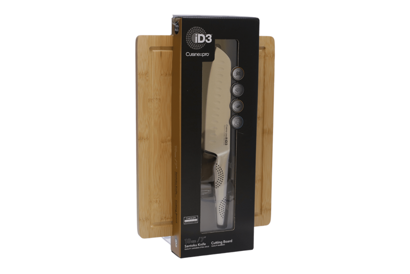 Cuisine::pro® iD3® Santoku Knife 18cm 7" & Board Set 25.5cm 10" x 35cm 13.7"