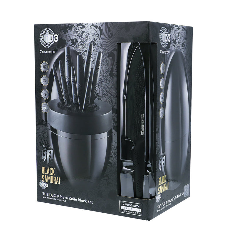 Cuisine::pro® iD3® BLACK SAMURAI™ THE EGG 9-delt knivblok